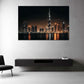 Burj Khalifa e lo skyline di Dubai di notte sul lungomare quadro