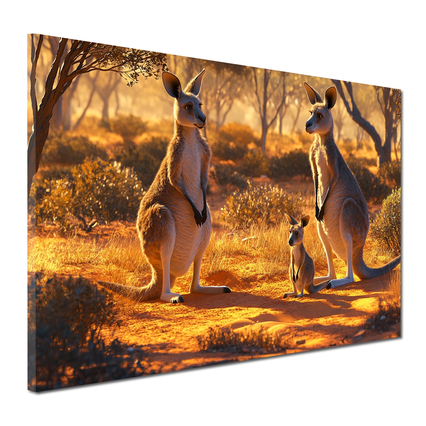 Canguri selvaggi paesaggio australiano quadro