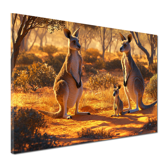 Canguri selvaggi paesaggio australiano quadro