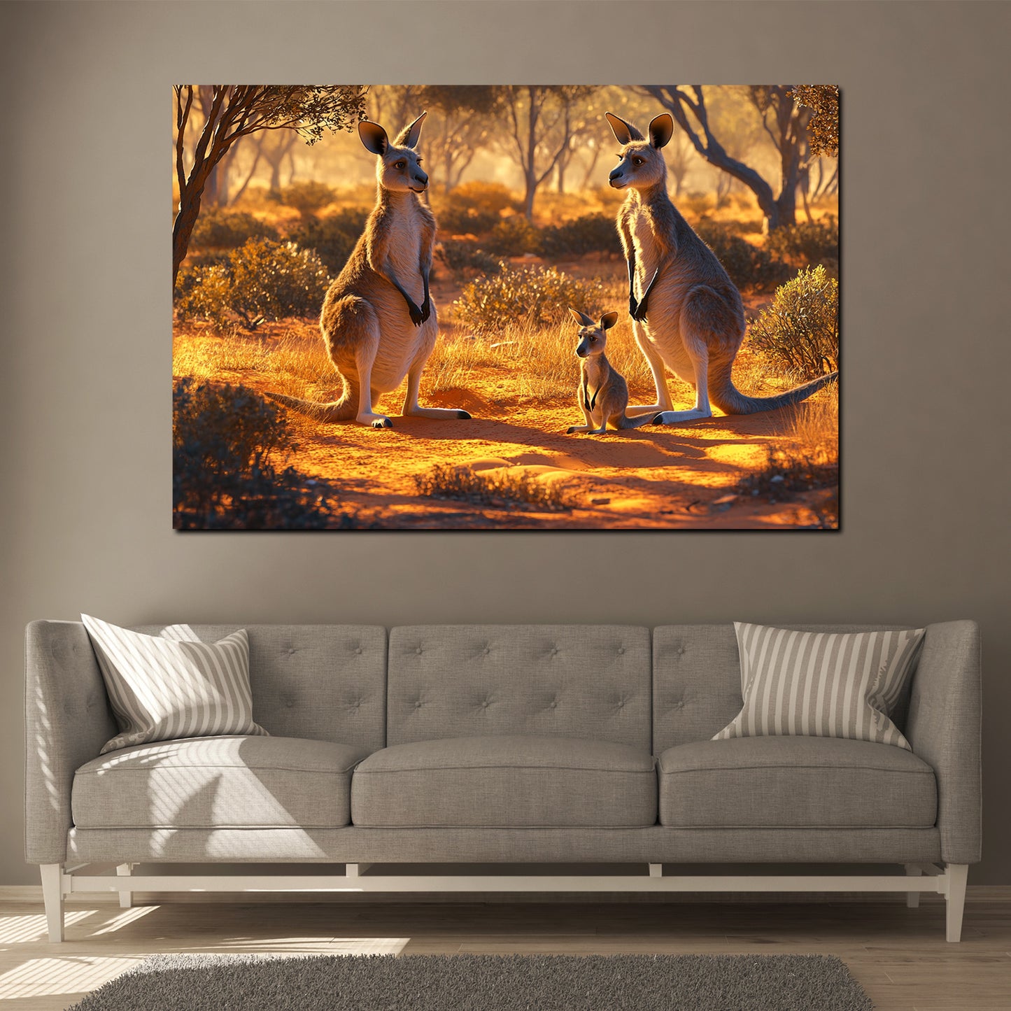 Canguri selvaggi paesaggio australiano quadro