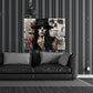 Catrina con cilindro e teschio sullo sfondo stile gothic quadro