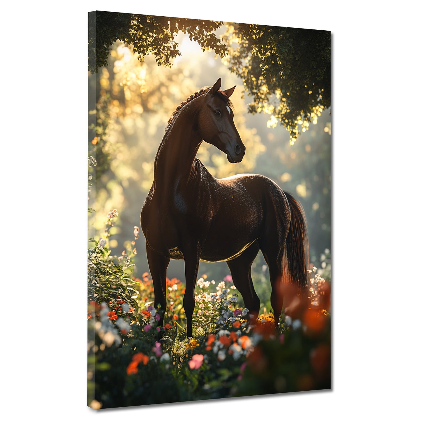 Cavallo elegante luce del mattino natura quadro