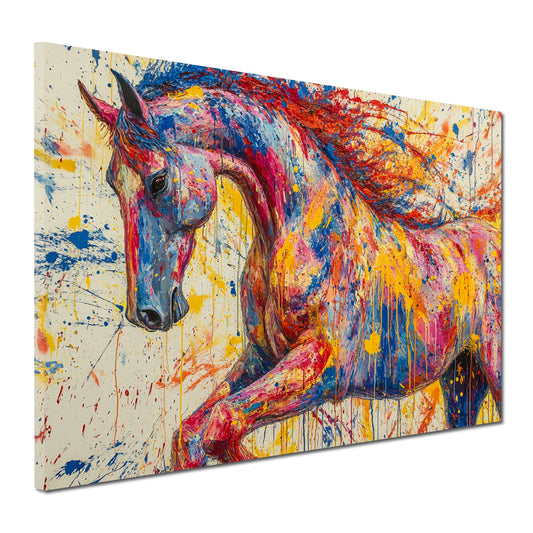 Cavallo Pop Art dinamico colorato pittura quadro