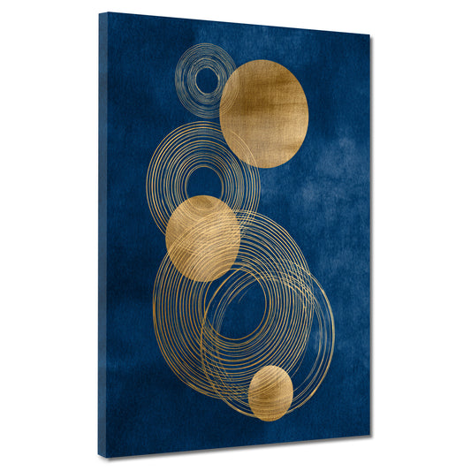 Cerchi dorati arte minimalismo geometria quadro