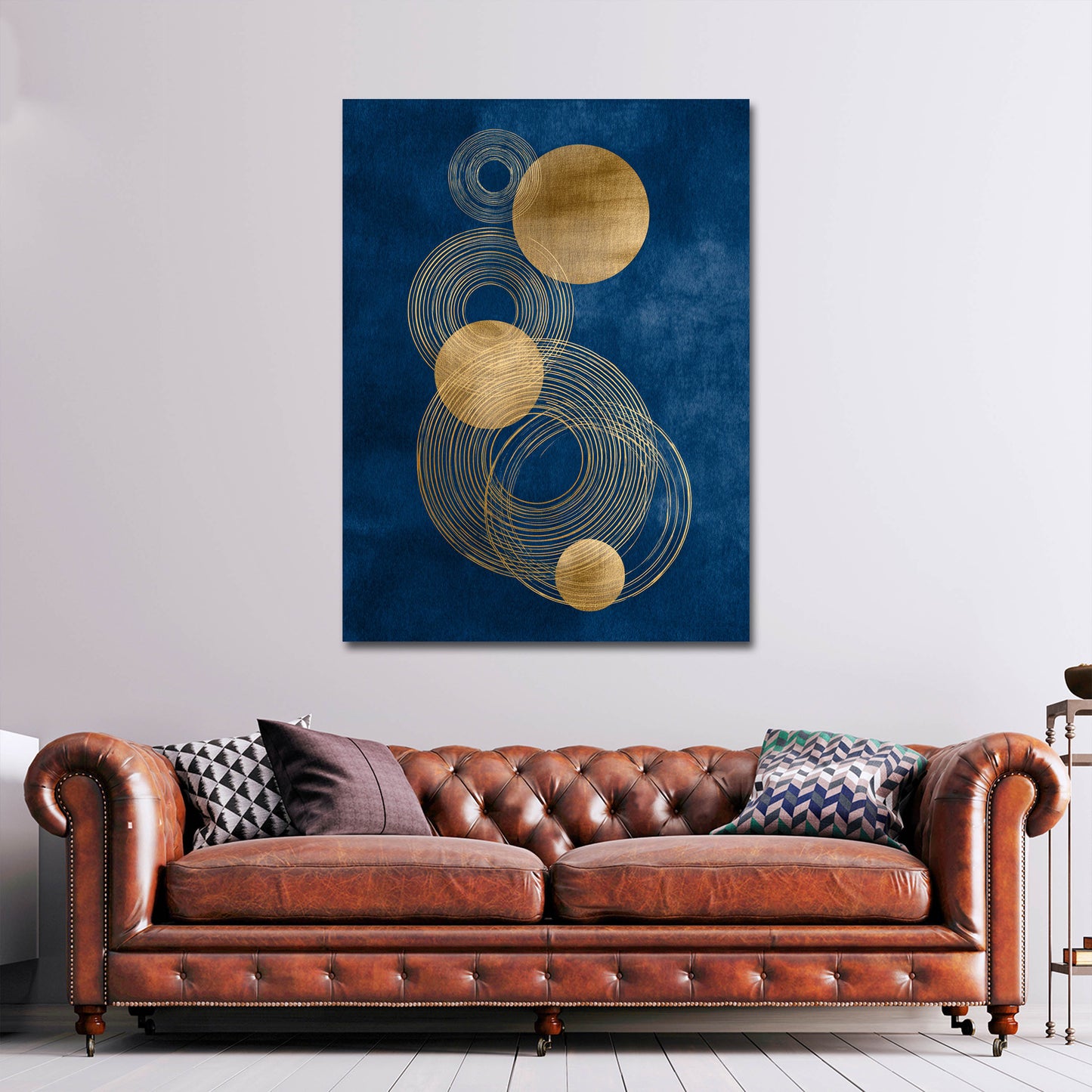 Cerchi dorati arte minimalismo geometria quadro