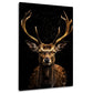 Cervo con palchi dorati su fondo nero elegante quadro