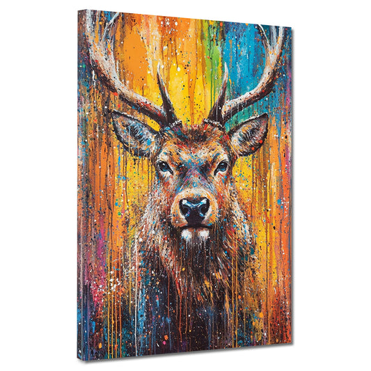 Cervo pop art colorato quadro