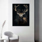 Cervo potente arte animale sfondo scuro quadro