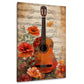 Chitarra con fiori e pentagramma romantico quadro