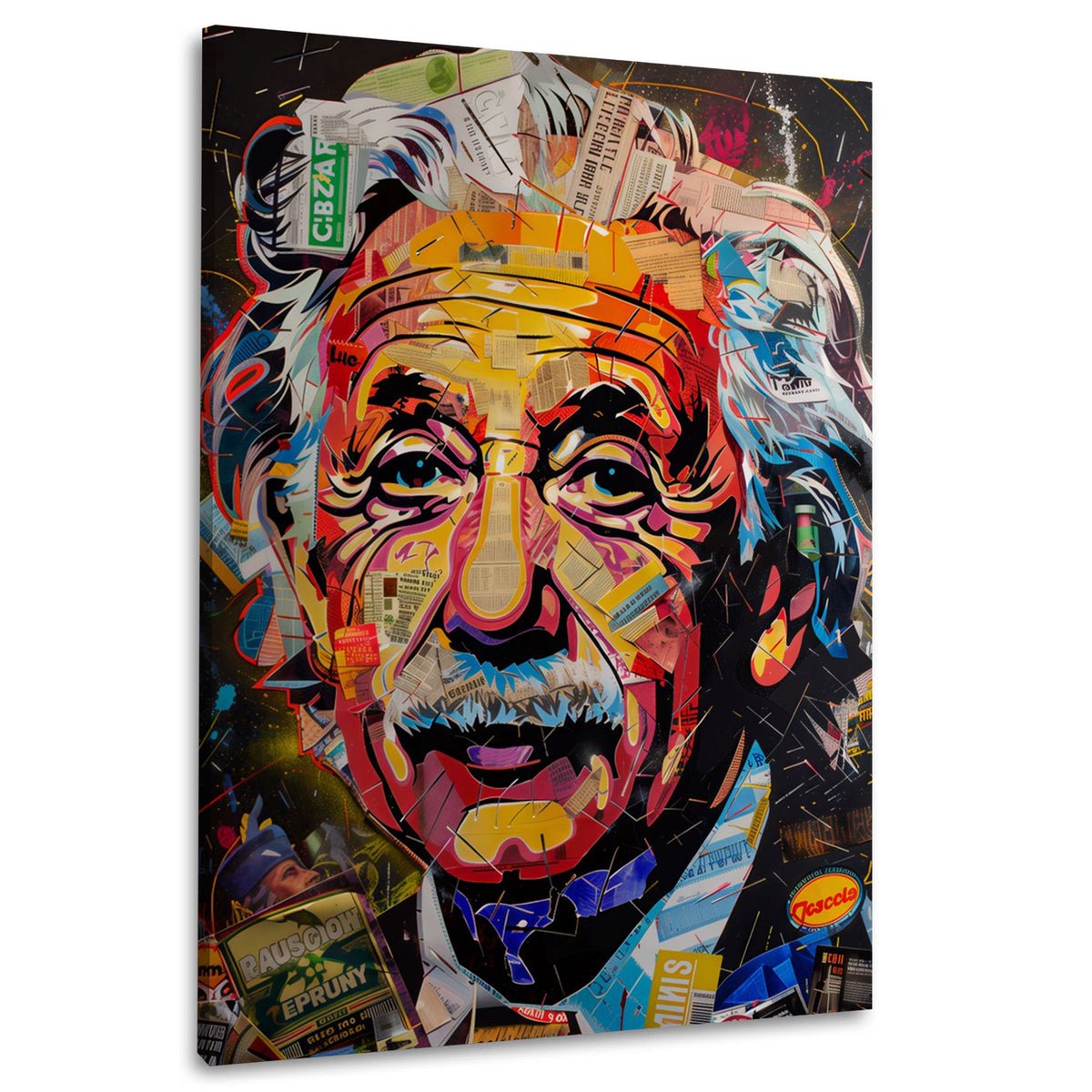 Collage di Einstein in colori intensi e moderni quadro