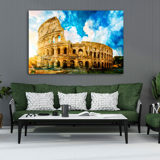 Colosseo roma architettura cielo storico quadro