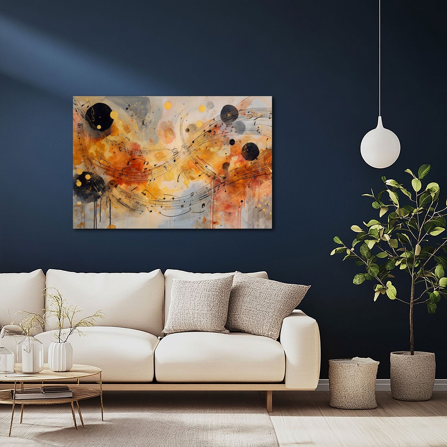 Composizione musicale astratta dai colori vivaci quadro