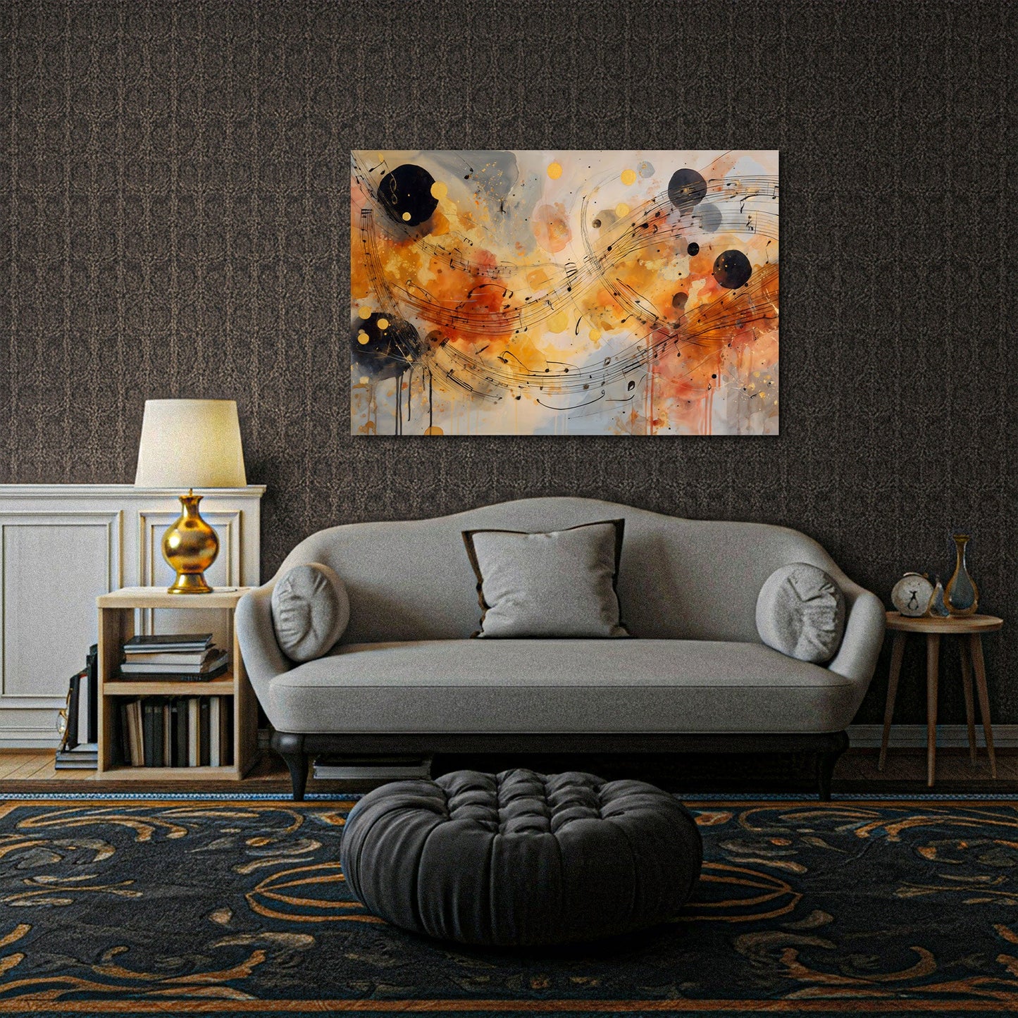Composizione musicale astratta dai colori vivaci quadro
