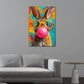 Coniglio con occhiali gialli e gomma da masticare Pop Art quadro