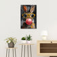 Coniglio con occhiali gialli e gomma in stile urbano quadro