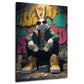 Coniglio cool in stile streetwear con graffiti quadro