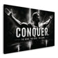 Conquer motivazione fitness bianco e nero quadro