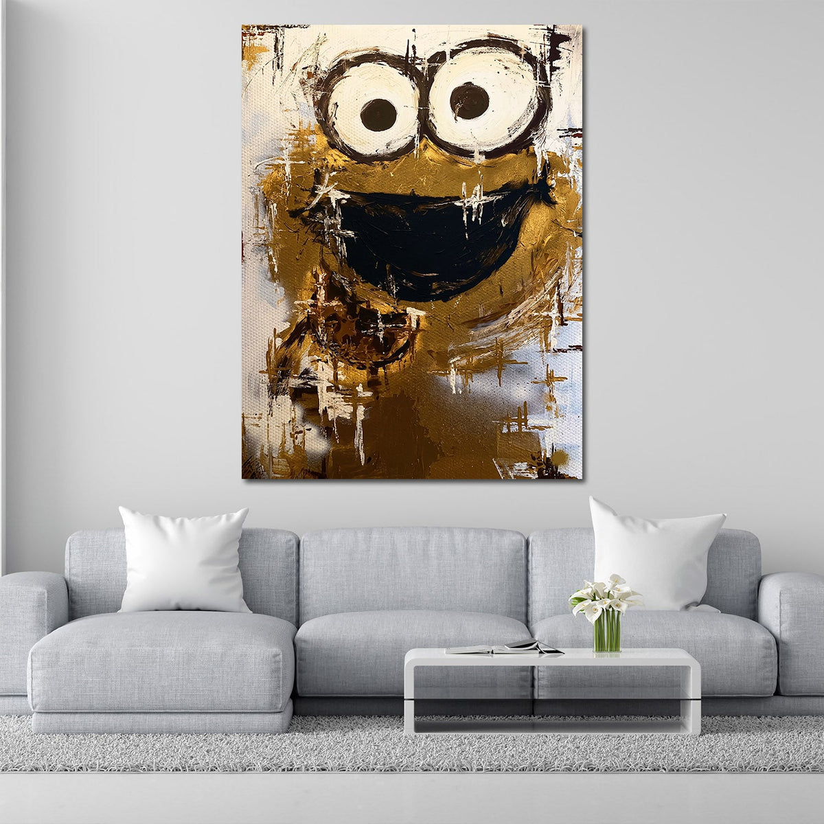 Peluche dorato in stile Pop Art Graffiti Street Art quadro