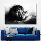 Coppia di leoni arte romantica bianco e nero quadro