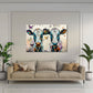 Quadro mucche farfalle ambientato