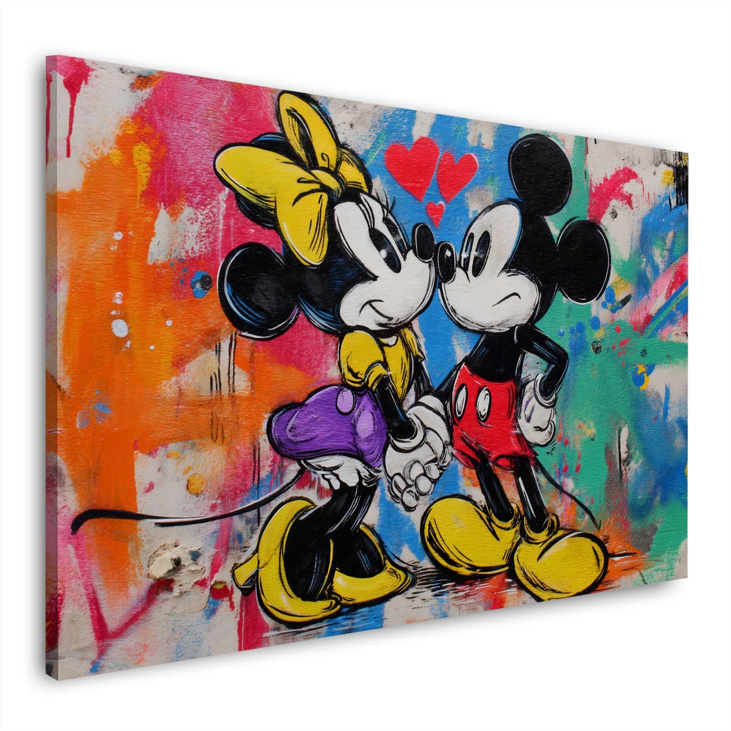 Coppia di topi innamorati in stile Pop Art colorata quadro