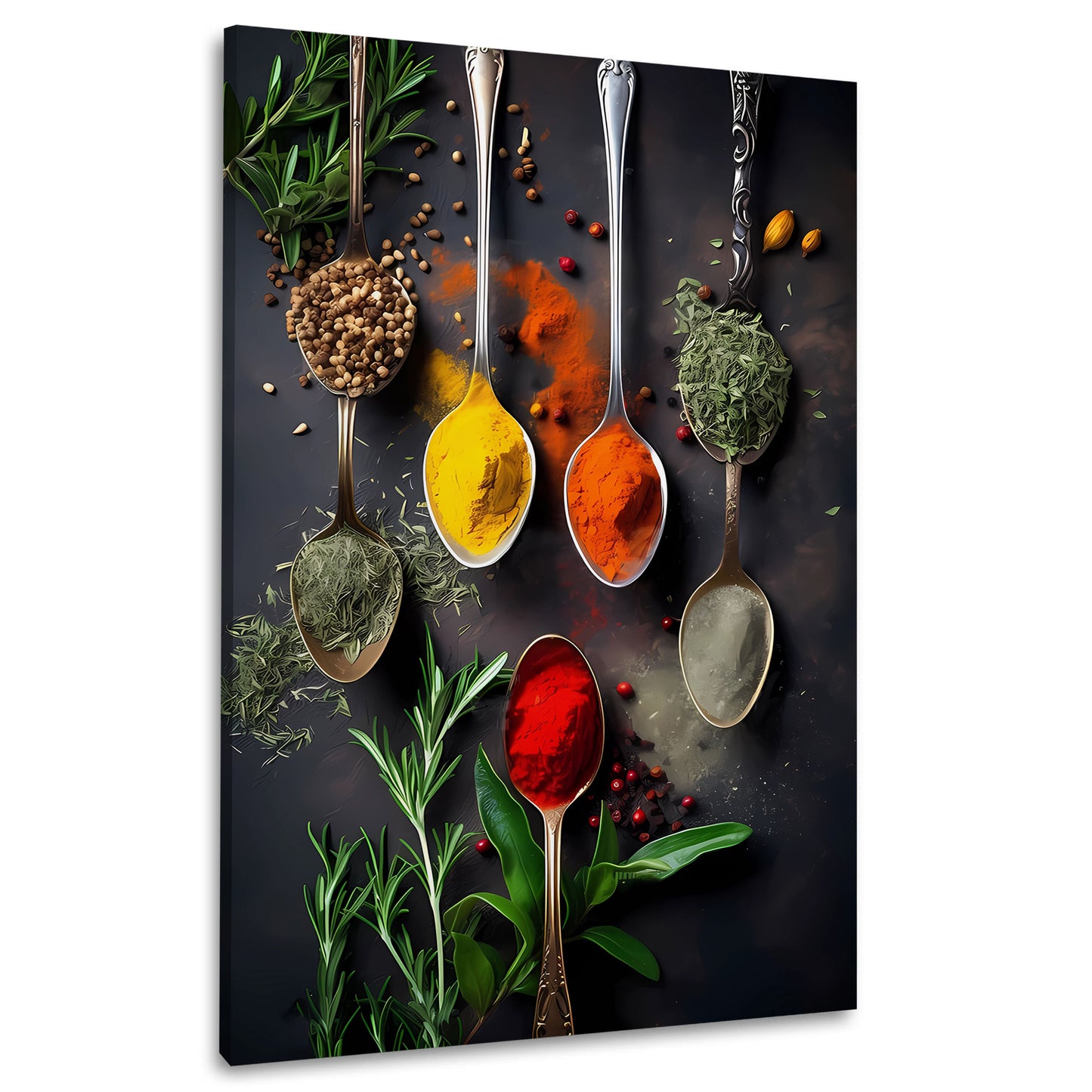 Cucina aromi spezie colorate erbe quadro