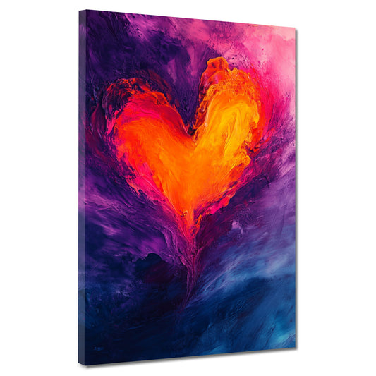 Cuore fiamme arte moderna astratta quadro