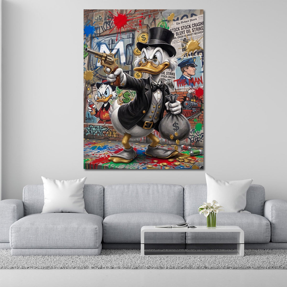 Papero milionario soldi lusso lifestyle Pop Art moderno quadro