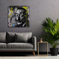 Dalí con occhi spalancati in bianco e nero Street Art quadro