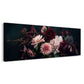 Dalie rosa e bordeaux su sfondo scuro formato panorama quadro