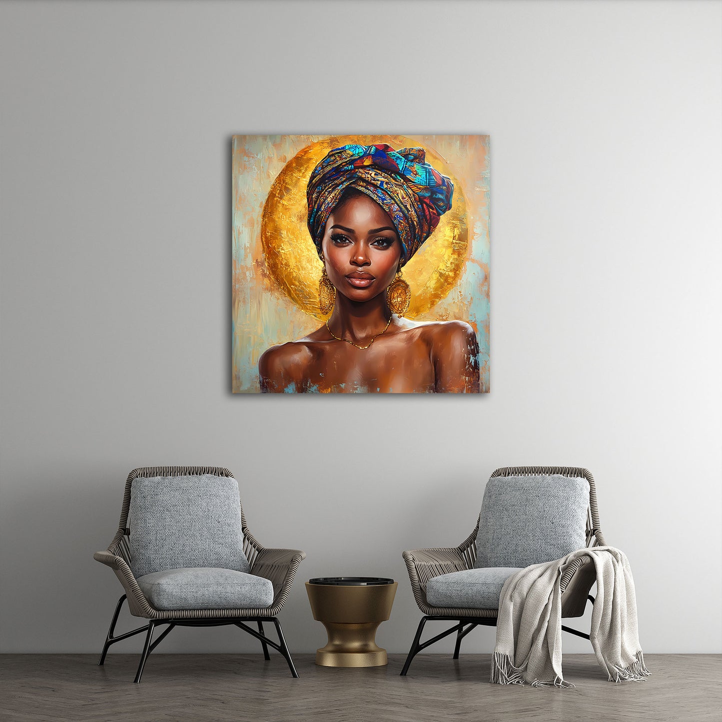 Donna africana ritratto elegante tradizionale quadro