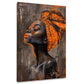 Donna africana turbante ritratto dai toni vivaci quadro