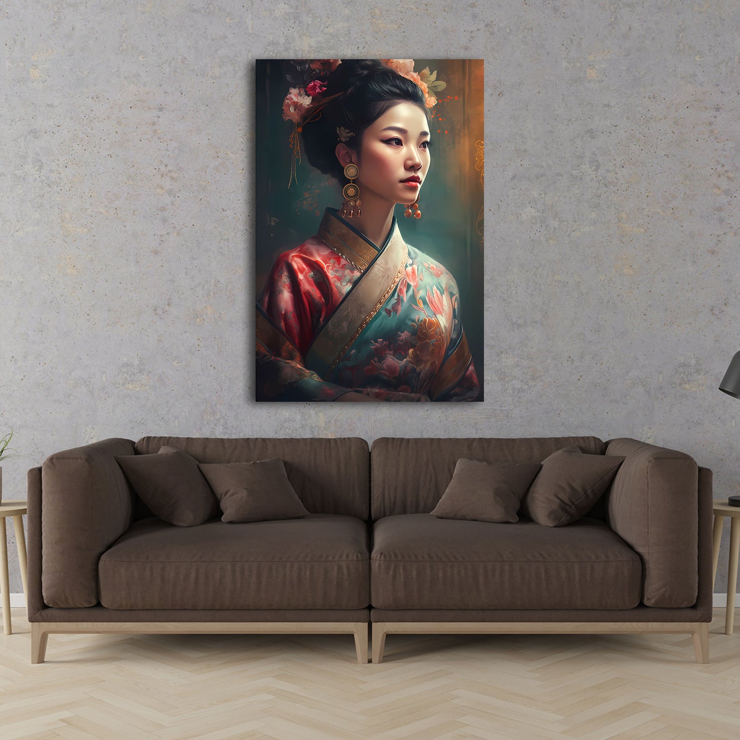 Donna asiatica kimono tradizione eleganza quadro