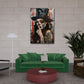 Donna Catrina con cappello teschio e tatuaggi Street Art quadro