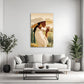 Quadro donna caffè Toscana ambientato