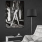 Donna fashion leopardo bianco nero dai toni caldi quadro