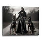 Donna potente cani dobermann look nero quadro