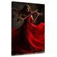 Donna violino vestito rosso atmosfera classica quadro