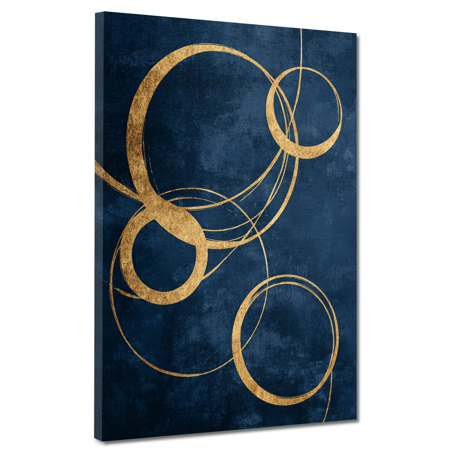 Dorate cerchi minimalismo sfondo blu quadro