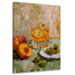 Drink con olive e pesca natura morta quadro