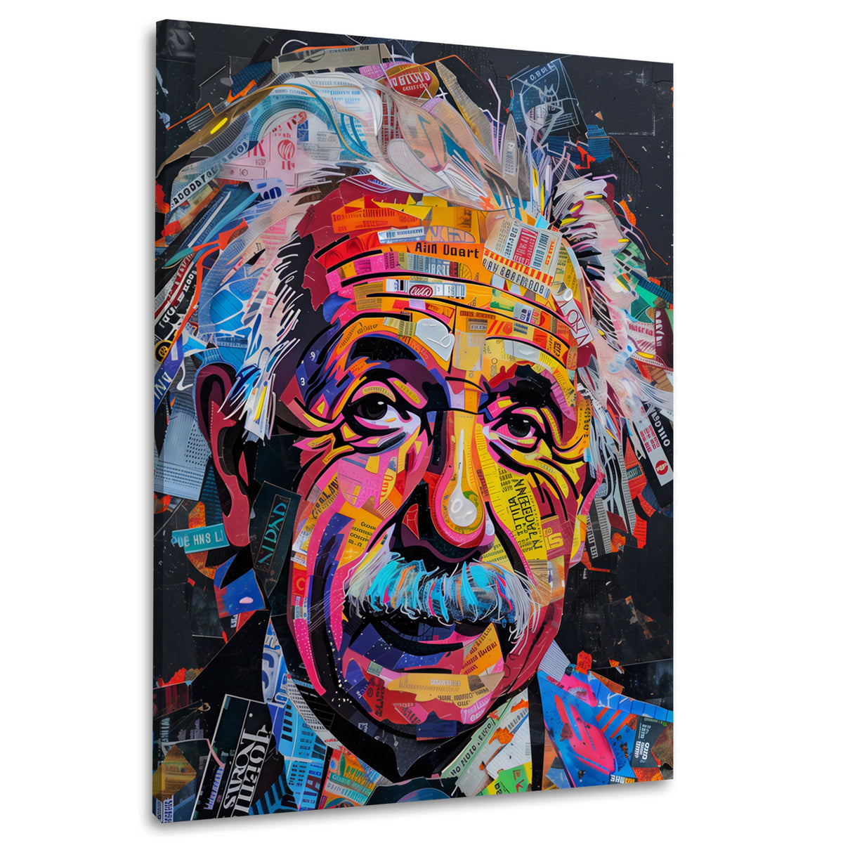Einstein in collage colorato stile pop art quadro