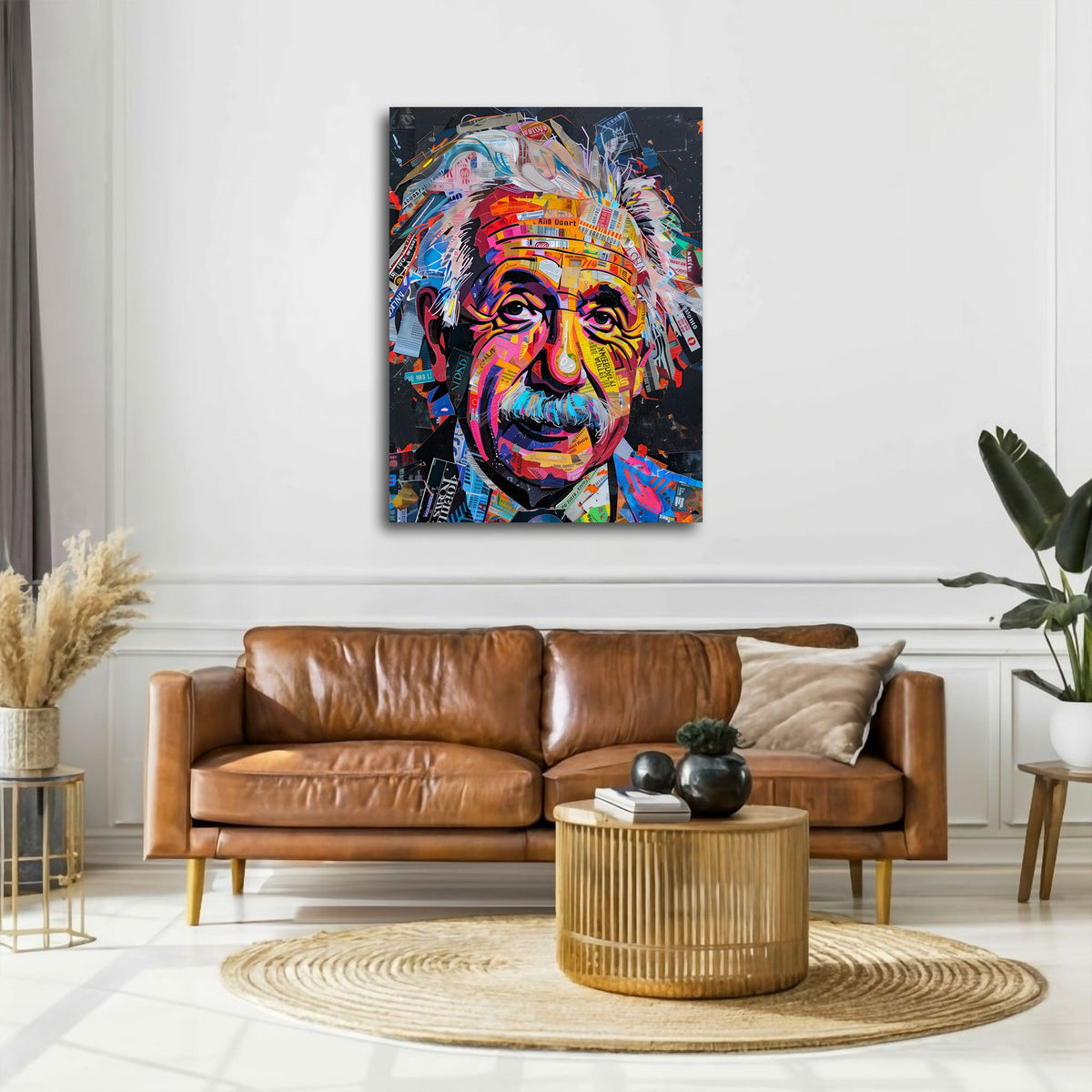 Quadro Einstein pop art ambientato