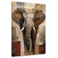 Elefante con motivi di foglie in toni caldi quadro