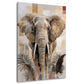 Elefante in stile boho con palme e toni beige quadro