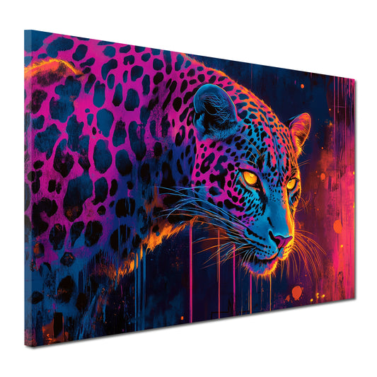 Leopardo pop art ritratto colori vivaci quadro