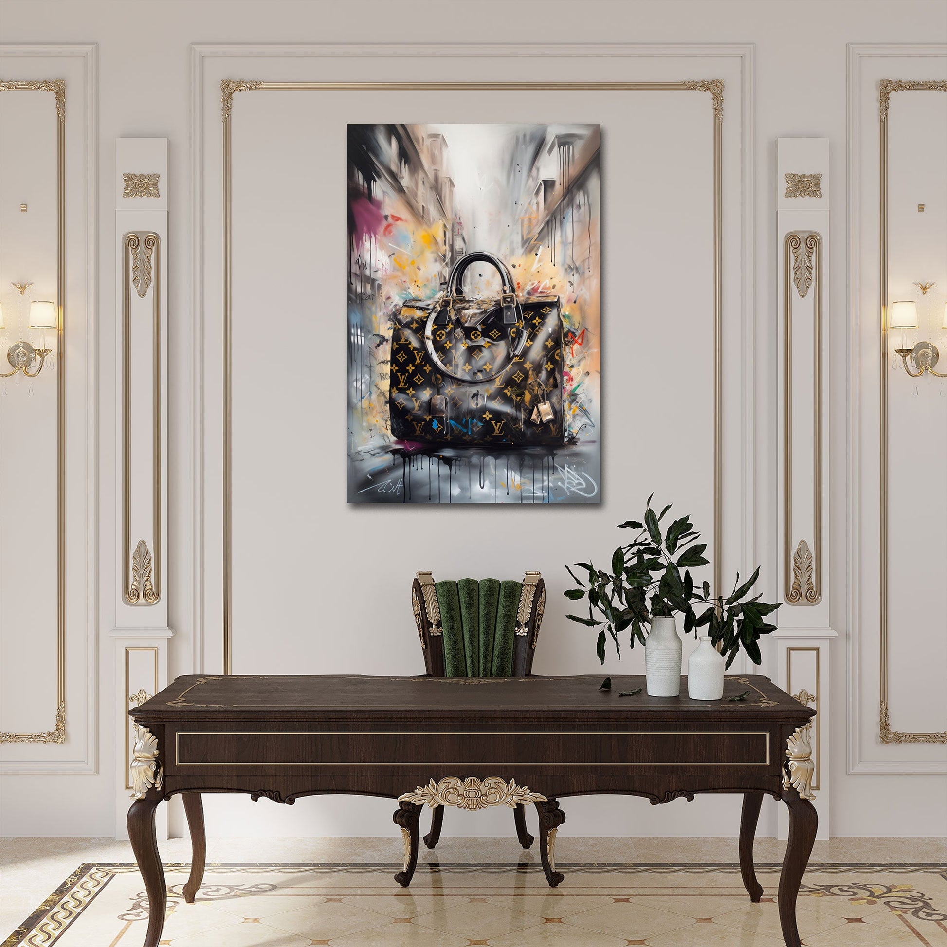 Borsa esclusiva in moderno stile graffiti quadro