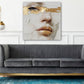 Face art oro pittura strutturata dai toni vivaci quadro