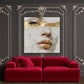 Face art oro pittura strutturata dai toni vivaci quadro