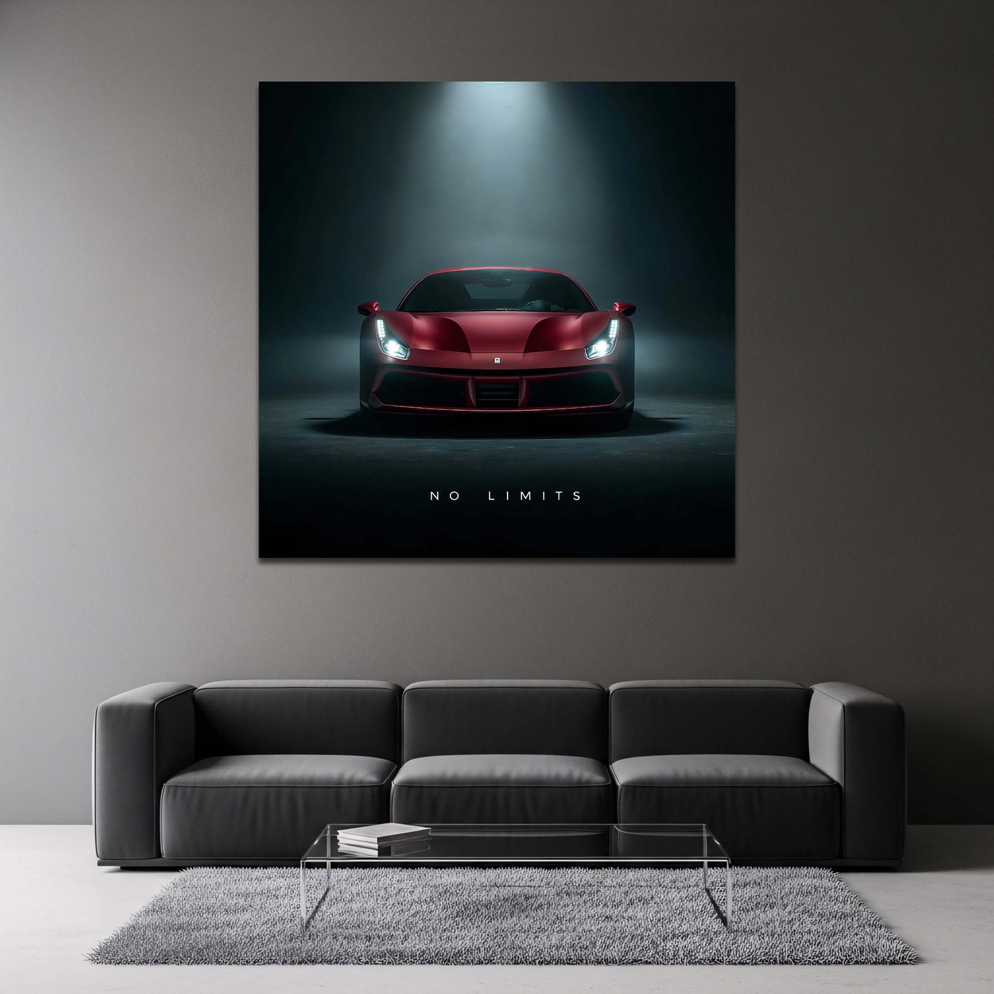 Ferrari No Limits sotto un riflettore drammatico di notte quadro