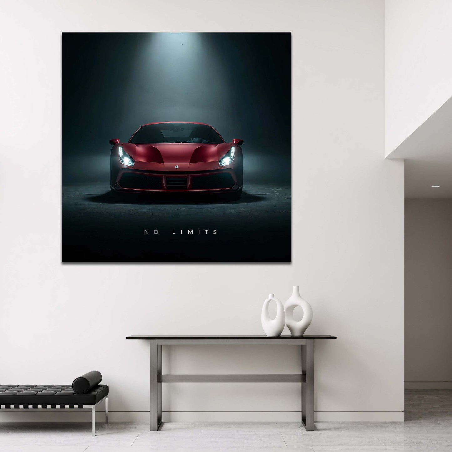 Ferrari No Limits sotto un riflettore drammatico di notte quadro